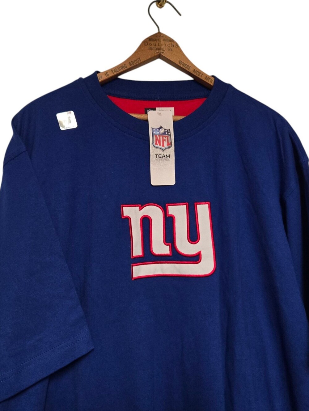 Mens New York Giants Embroidered T-shirt Size XL Blue NWT